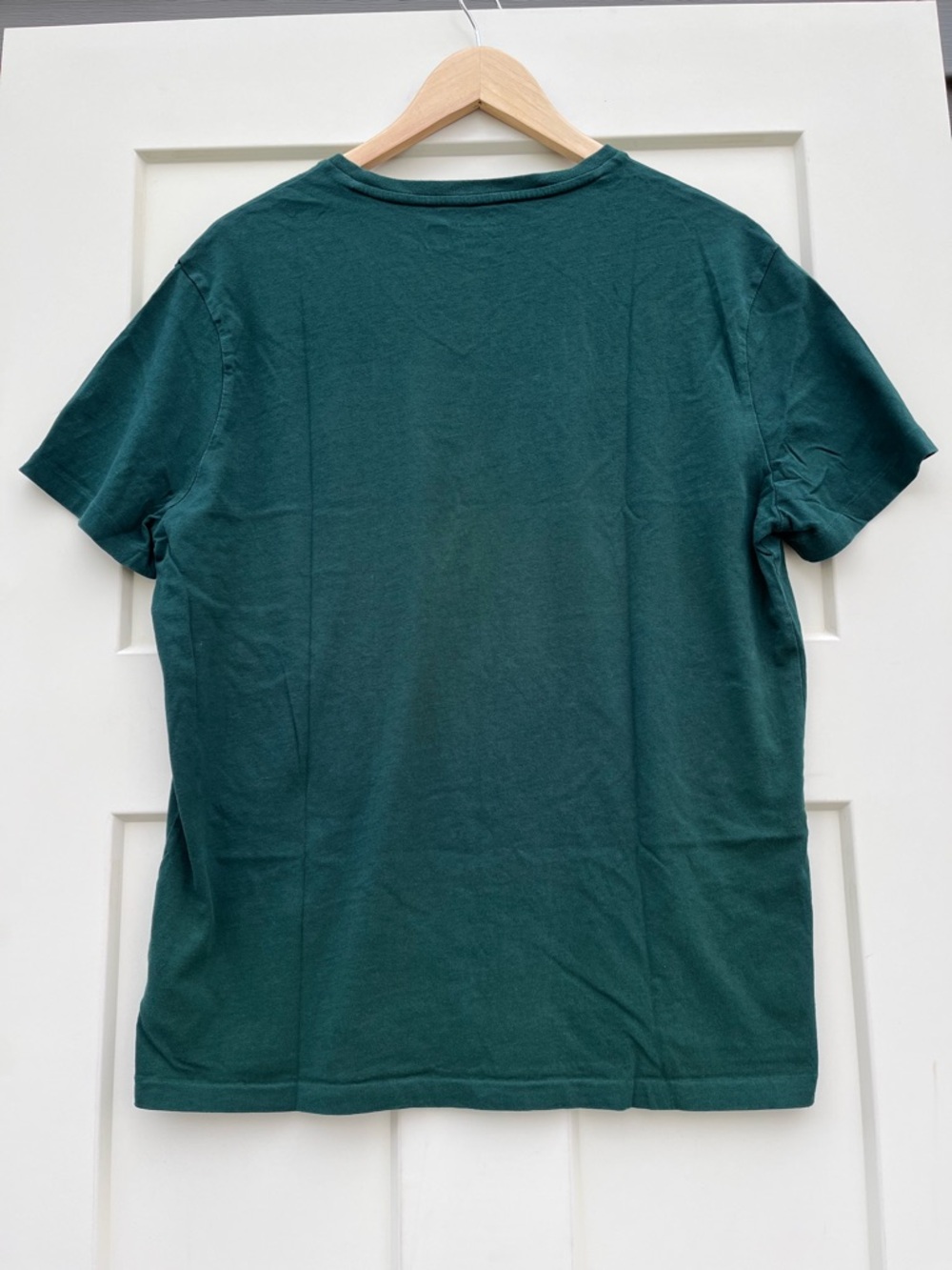 Polo by Ralph Lauren V-Neck T-Shirt in Dark Green with Yellow Pony - Picture 2 of 5